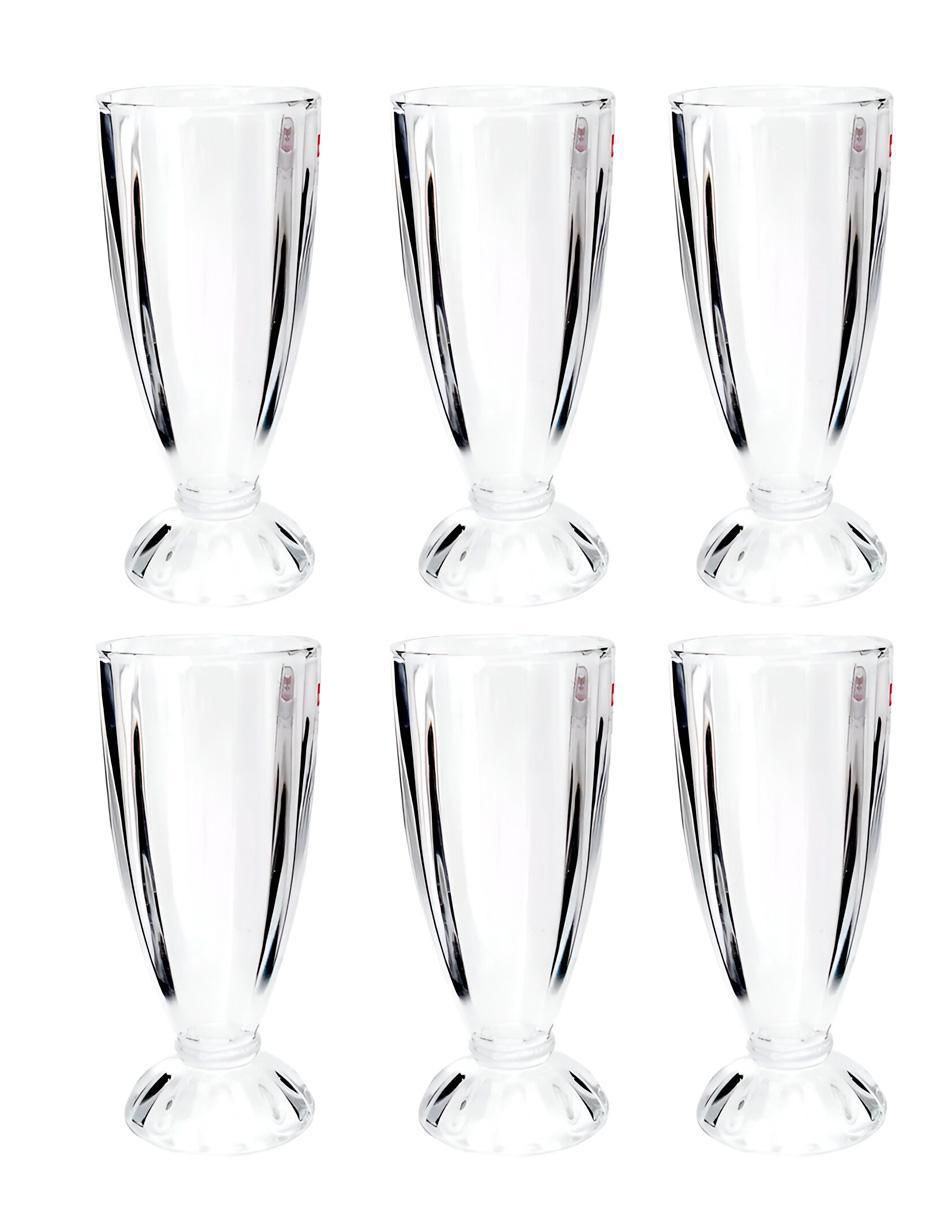 Copa para malteada de vidrio 6 piezas Copa para malteada de vidrio 6 piezas