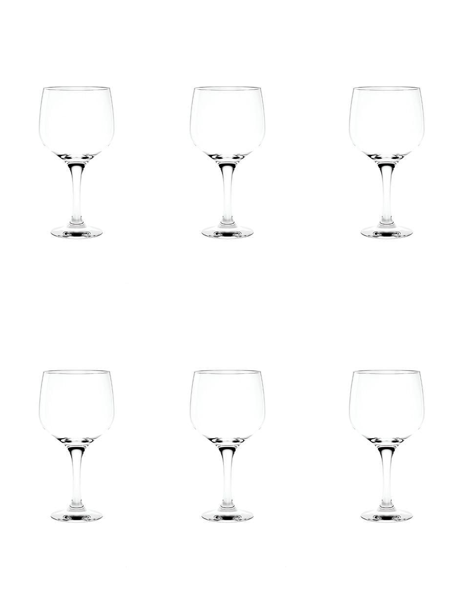 Copa para gin de vidrio 6 piezas Copa para gin de vidrio 6 piezas