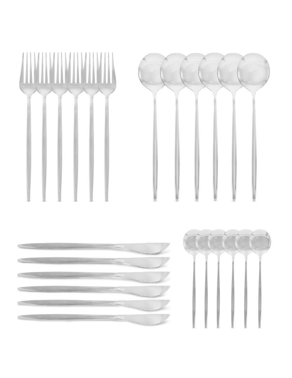 Set cubiertos de acero inoxidable 24 piezas Set cubiertos de acero inoxidable 24 piezas