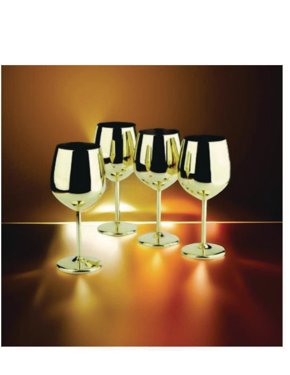 Copa para vino de acero inoxidable 4 piezas