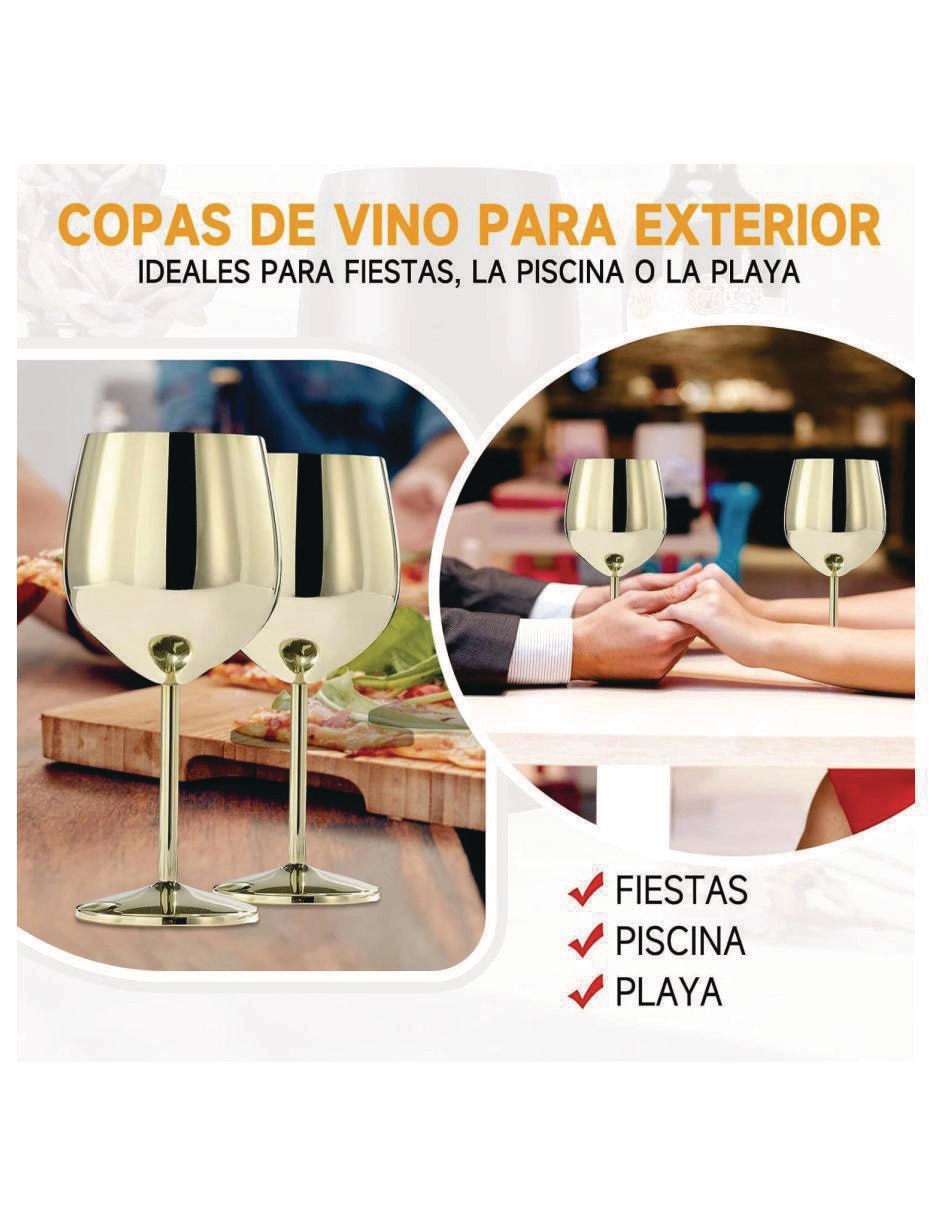 Copa para vino de acero inoxidable 4 piezas 7