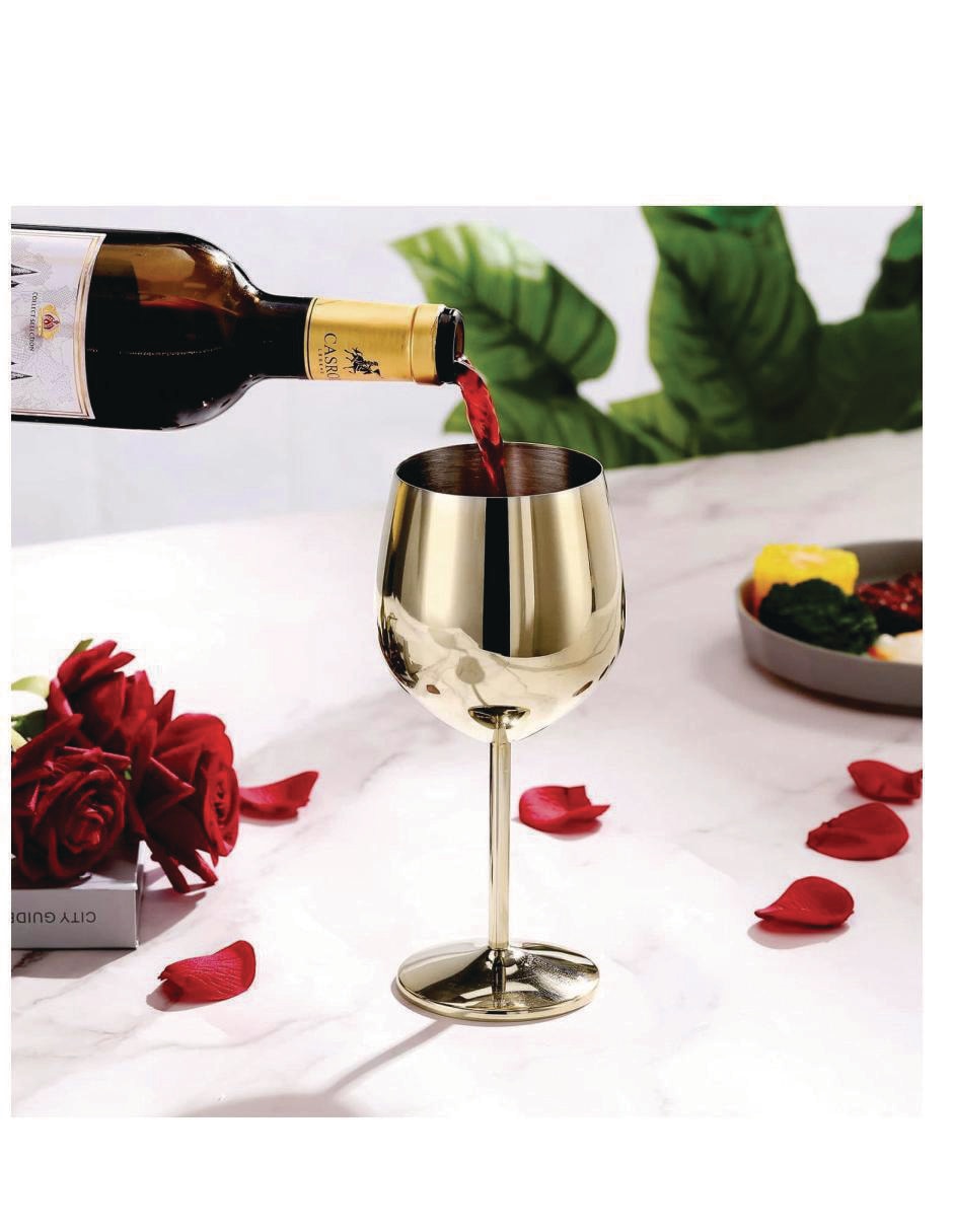 Copa para vino de acero inoxidable 4 piezas