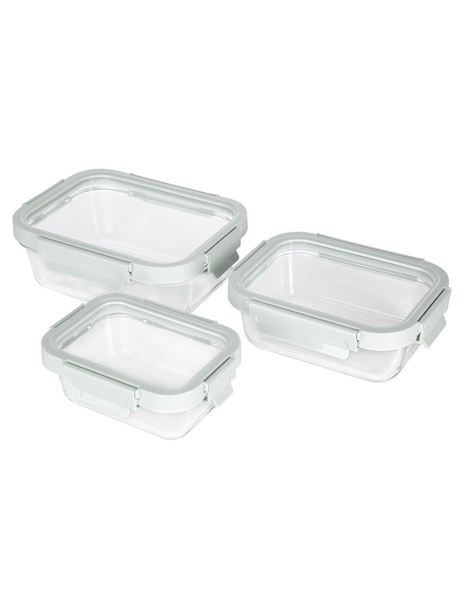 Set contenedores Heuman Brand de vidrio 3 piezas 10