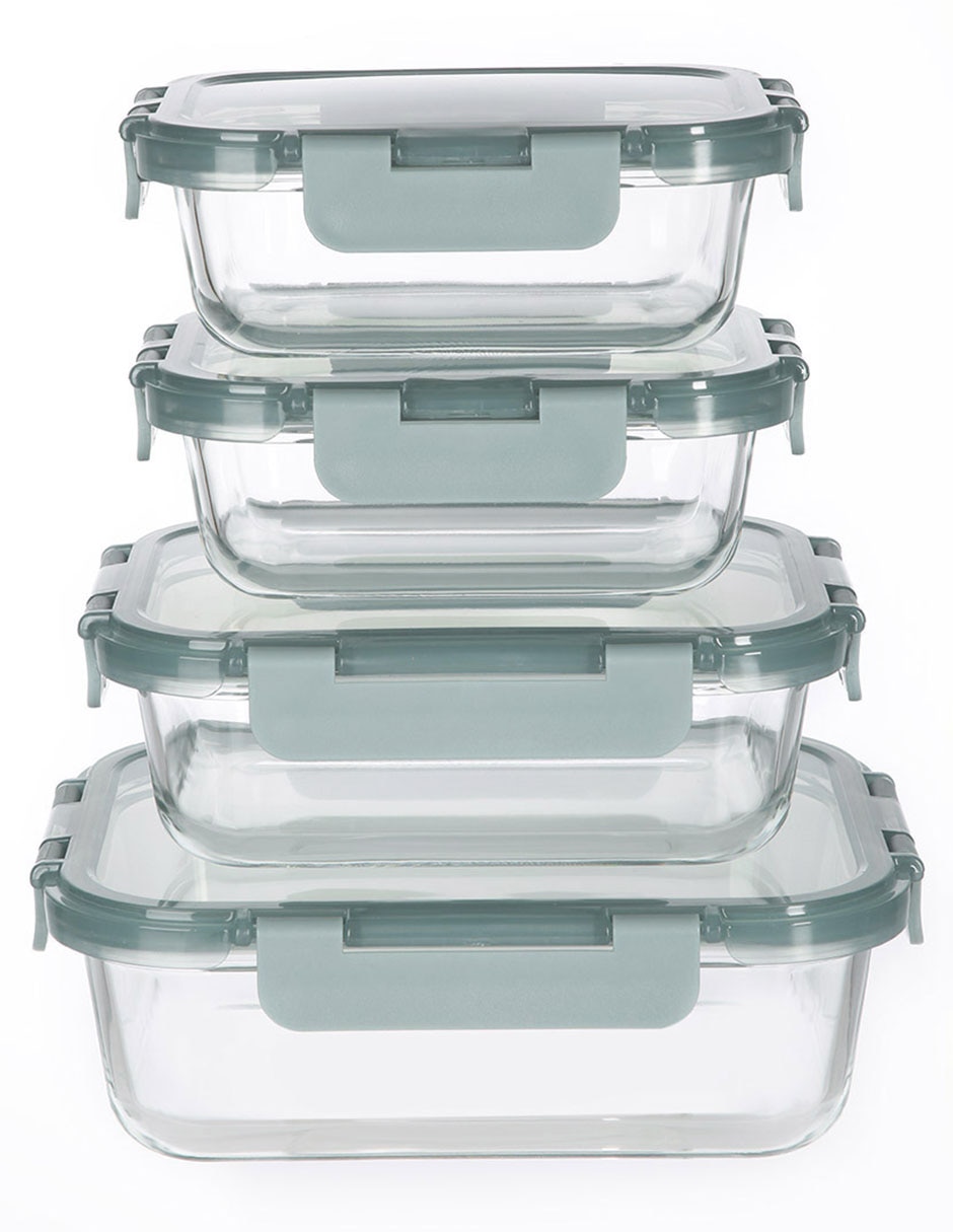 Set contenedores Heuman Brand de vidrio 12 piezas