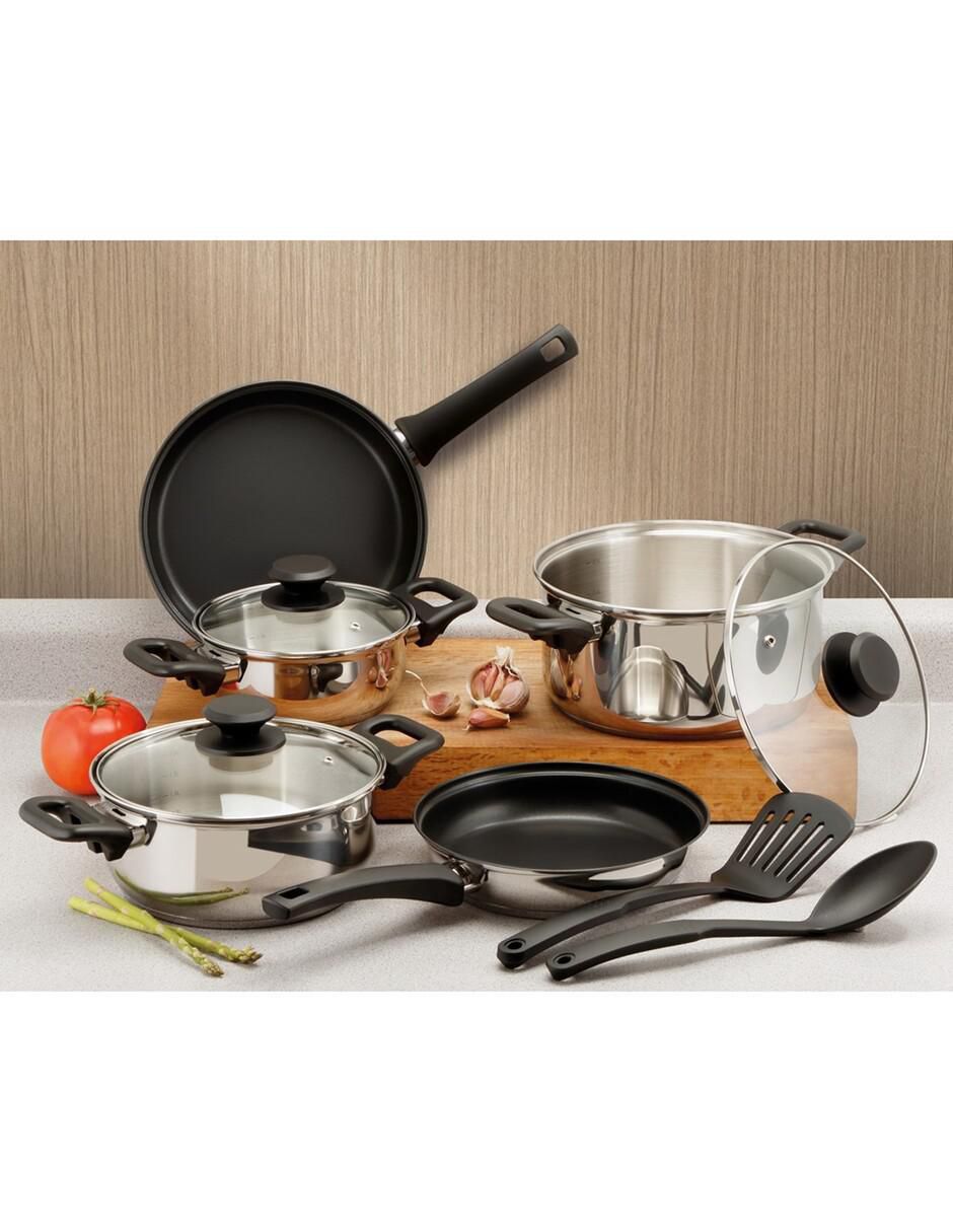 Batería de cocina Primaware de acero inoxidable antiadherente convencional 10 piezas 6