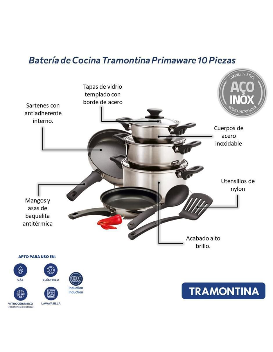 Batería de cocina Primaware de acero inoxidable antiadherente convencional 10 piezas 7