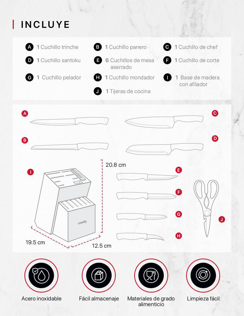 Set de cuchillos utilitario 15 piezas 5