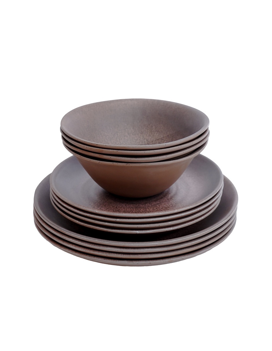 Vajilla Distinto shoc de stoneware para 4 personas