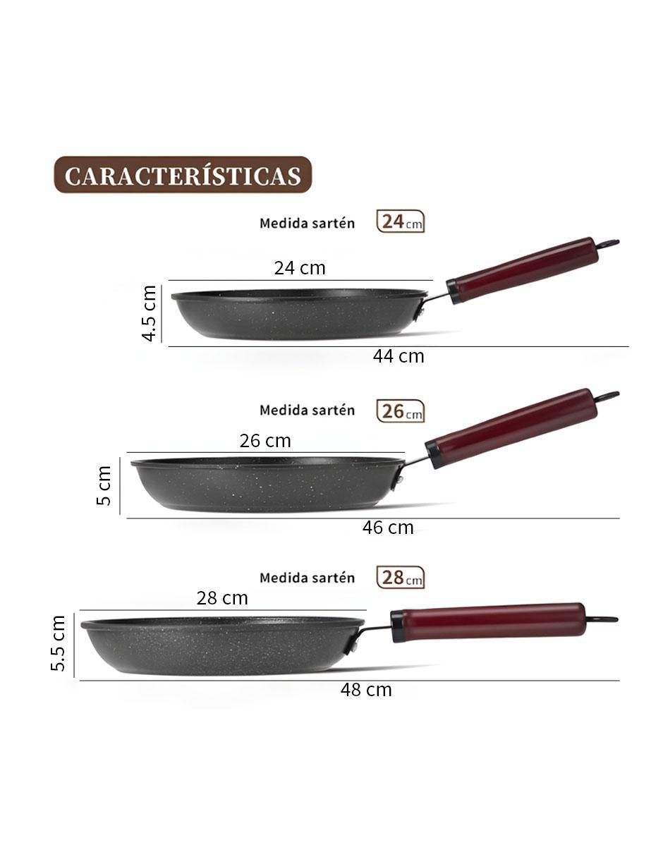 Set de sartenes de piedra 3 piezas 5