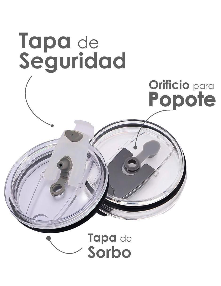 Termo de acero inoxidable con tapa a presión 5