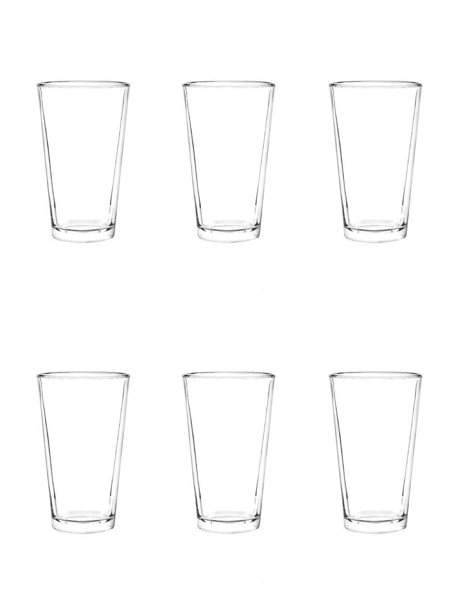 Set de vasos para agua de vidrio con 6 piezas