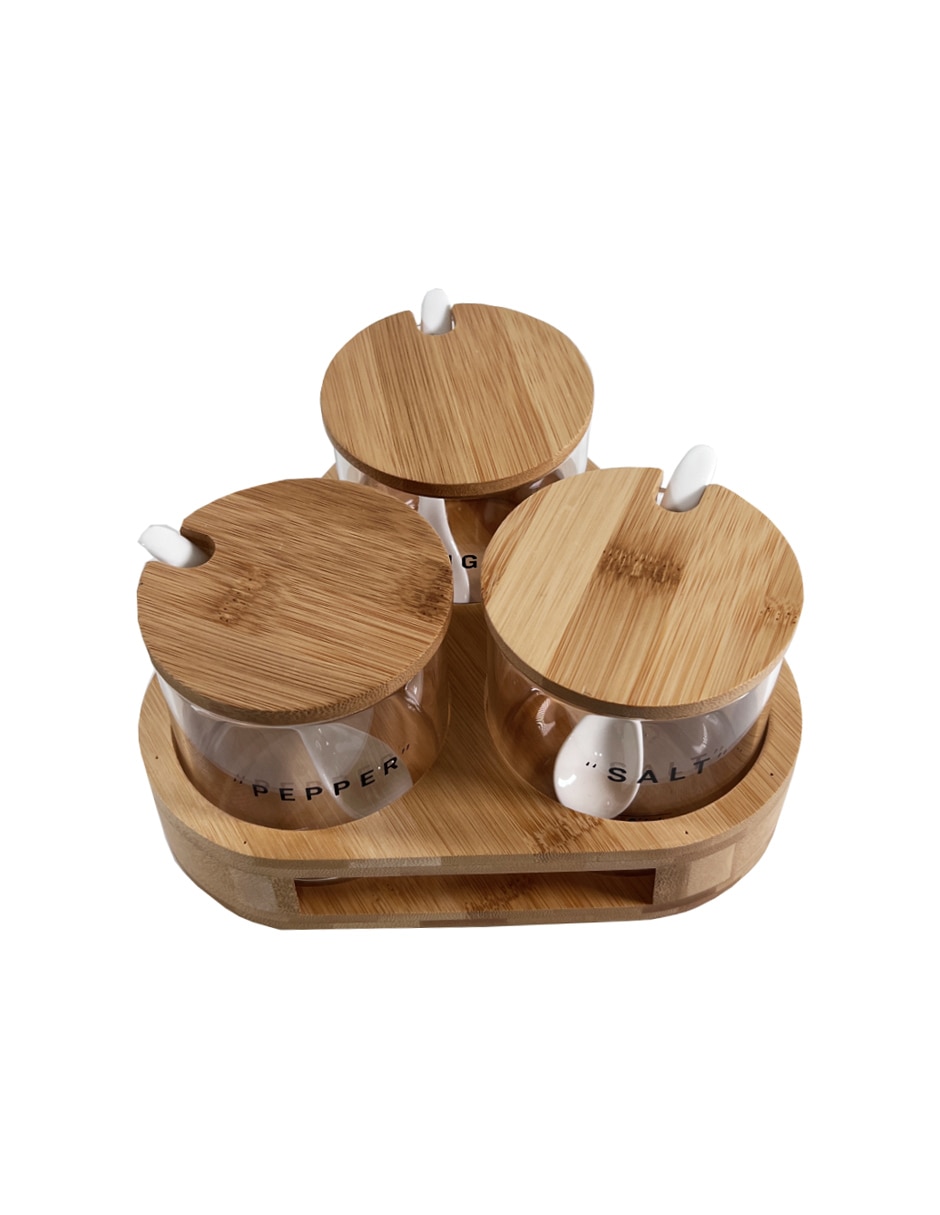 Set frasco de almacenamiento Makom Home Meza de vidrio hermético