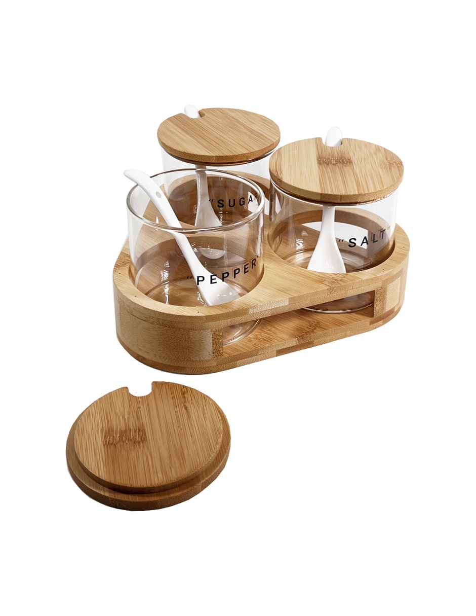 Set frasco de almacenamiento Makom Home Meza de vidrio hermético