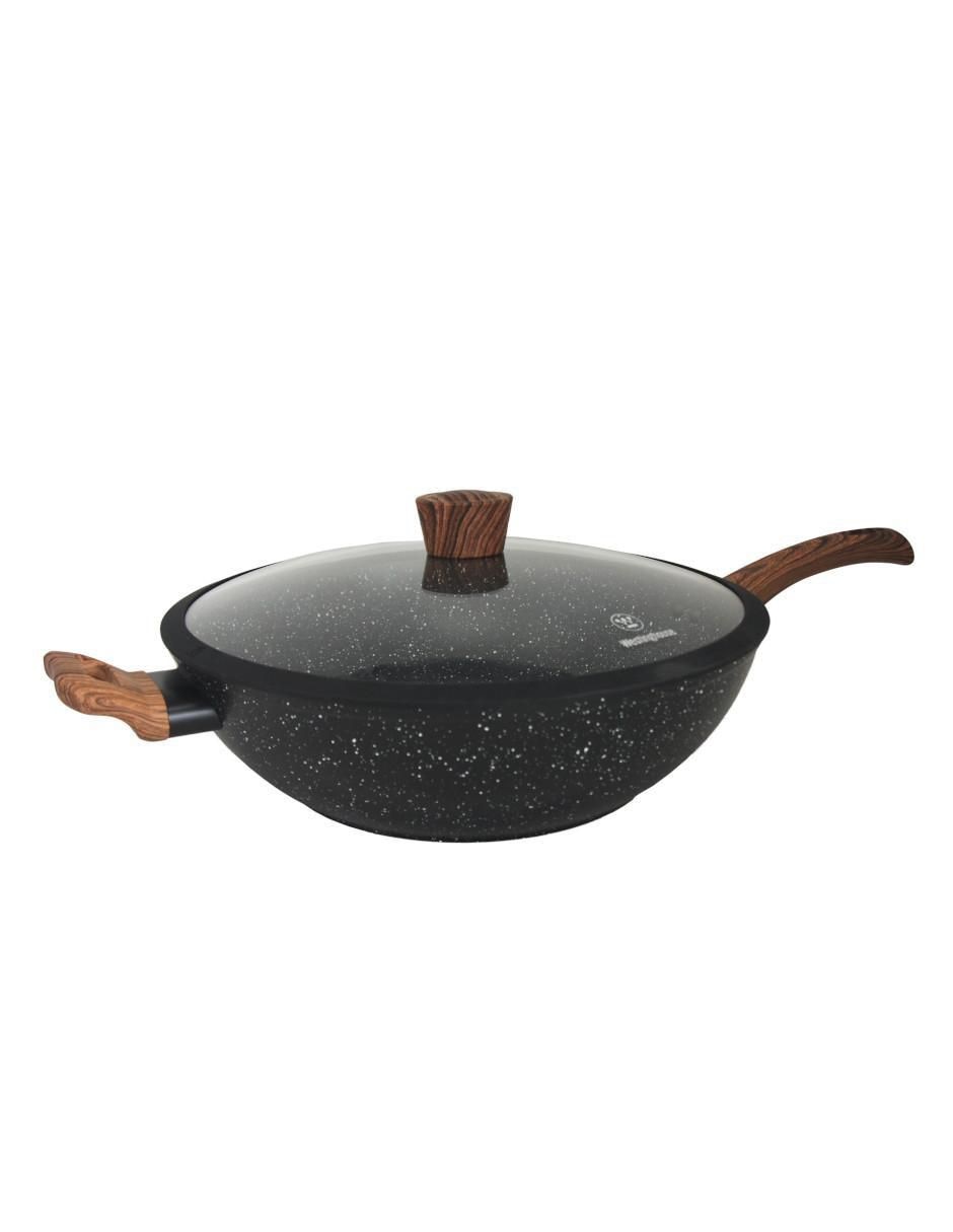 Sartén Wok con tapa de mármol Sartén Wok con tapa de mármol