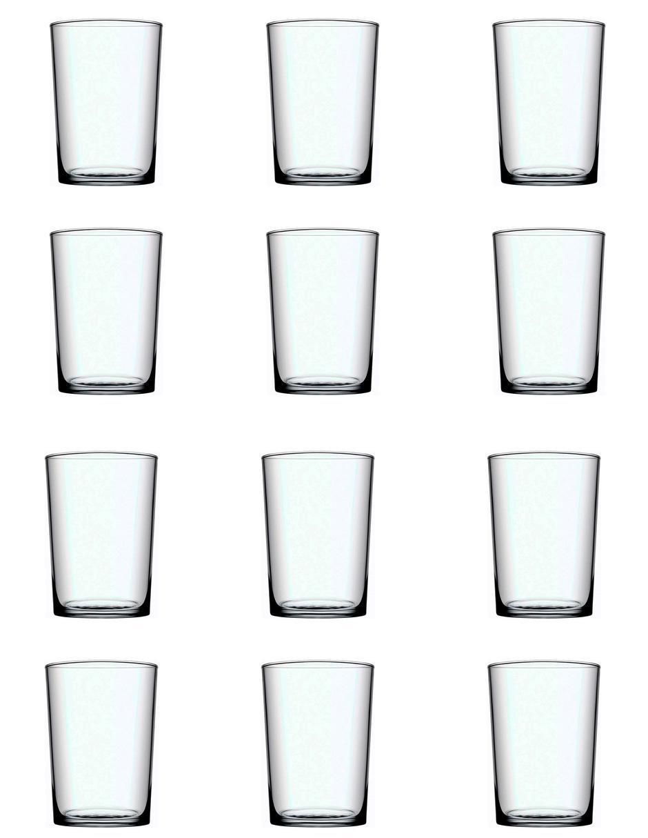 Set de vasos para agua de vidrio con 12 piezas