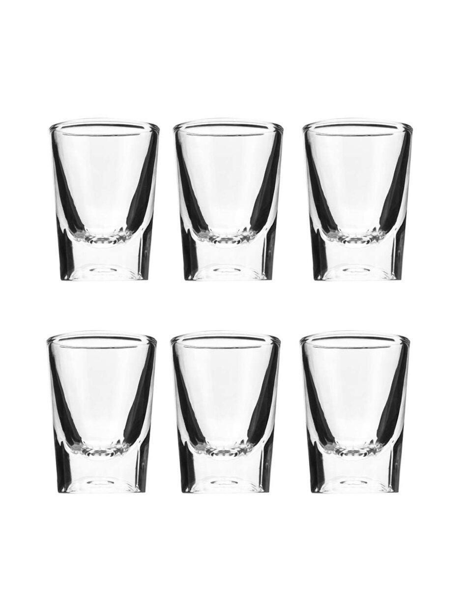 Set de vasos tequileros de vidrio con 6 piezas Set de vasos tequileros de vidrio con 6 piezas