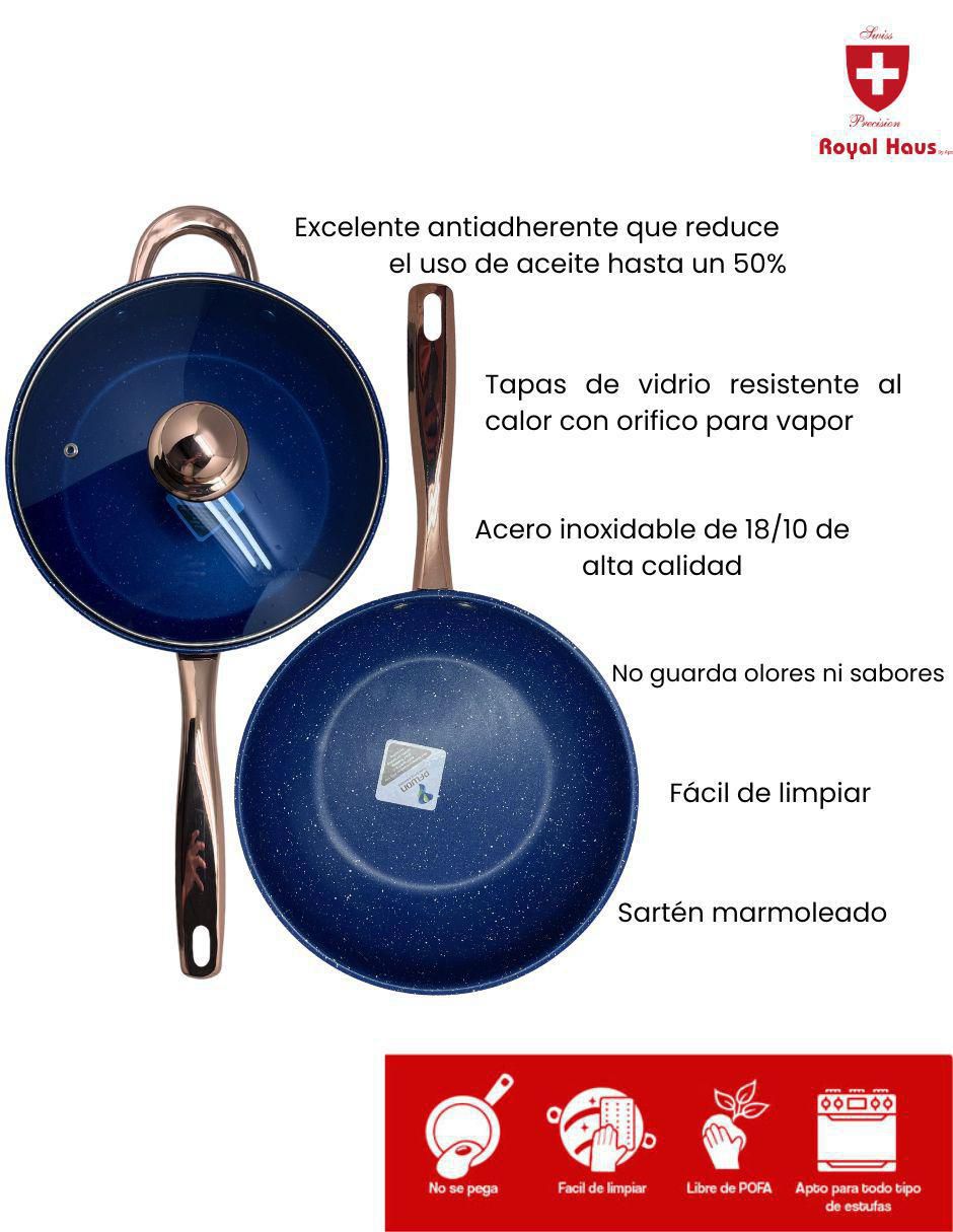 Batería de cocina de acero inoxidable antiadherente cerámica 13 piezas 5