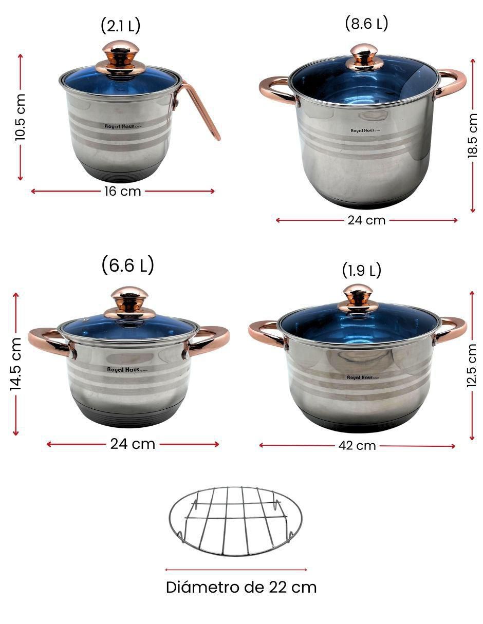 Batería de cocina de acero inoxidable antiadherente cerámica 13 piezas