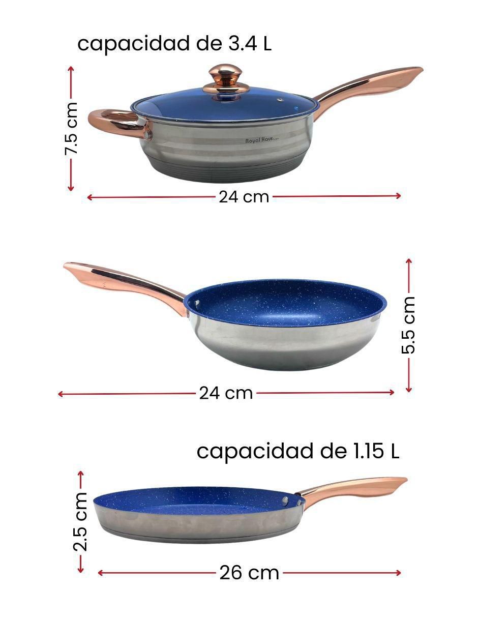 Batería de cocina de acero inoxidable antiadherente cerámica 13 piezas