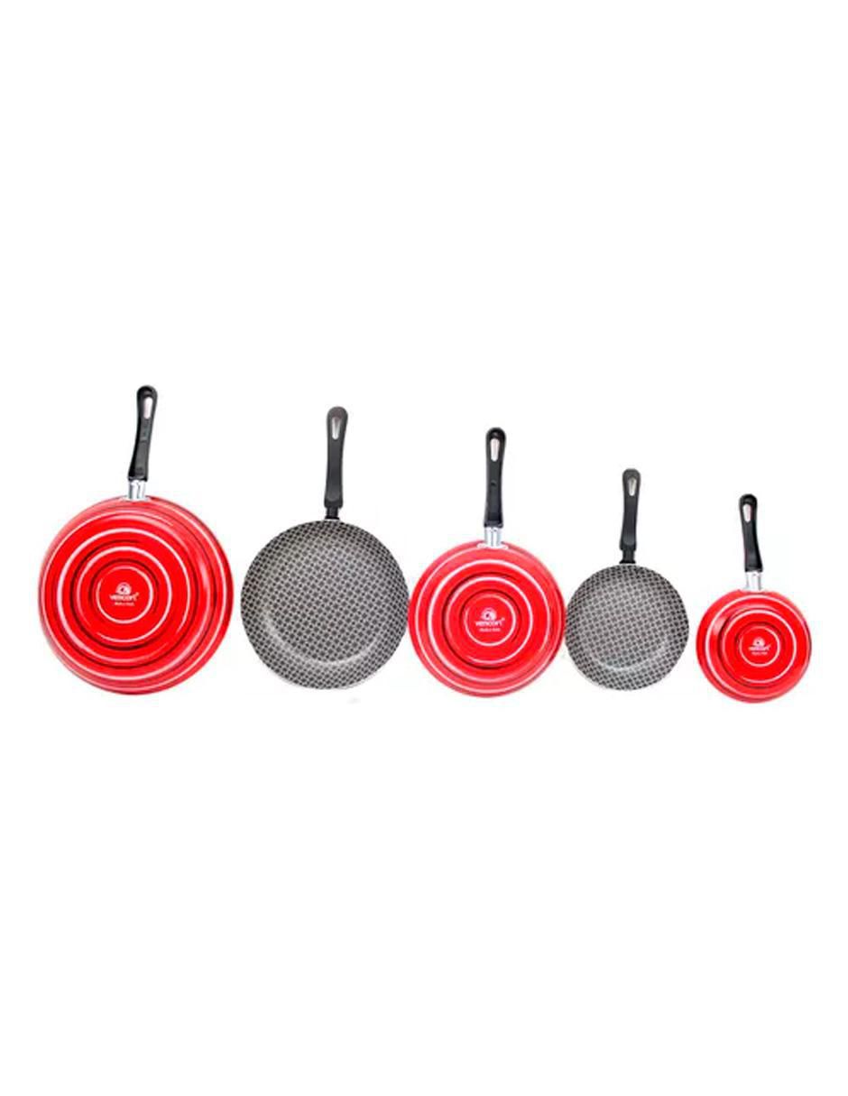 Set de sartenes de aluminio 5 piezas