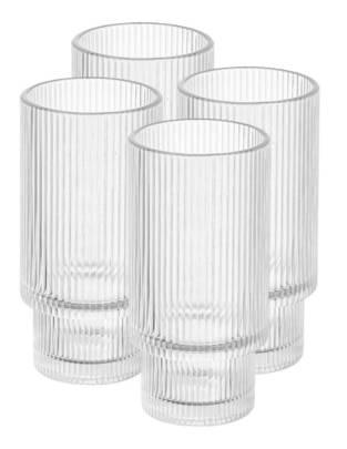 Set de vasos para agua de vidrio con 4 piezas
