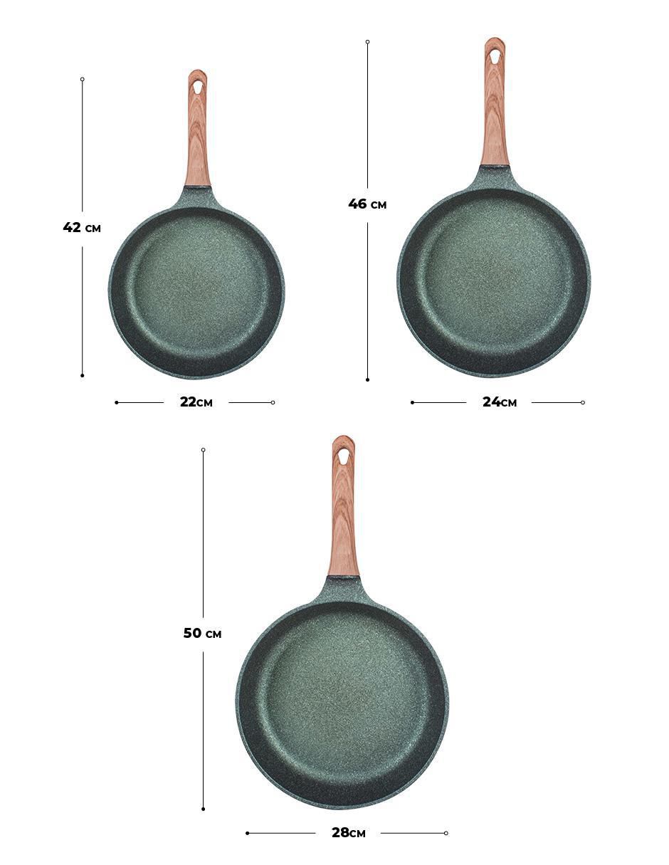 Set de sartenes de jade 3 piezas 6