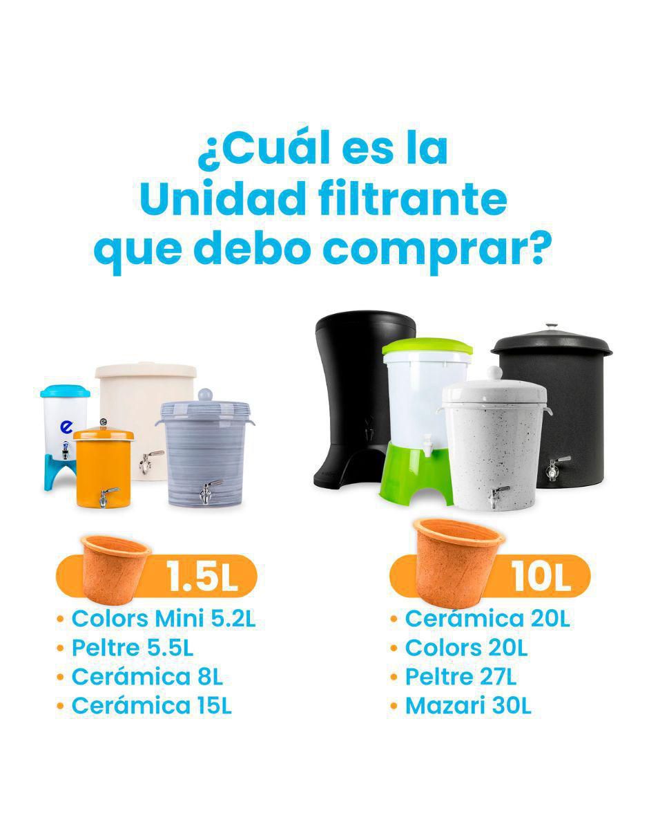 Repuesto filtro agua Carbón activado granular unidad filtrante 10l