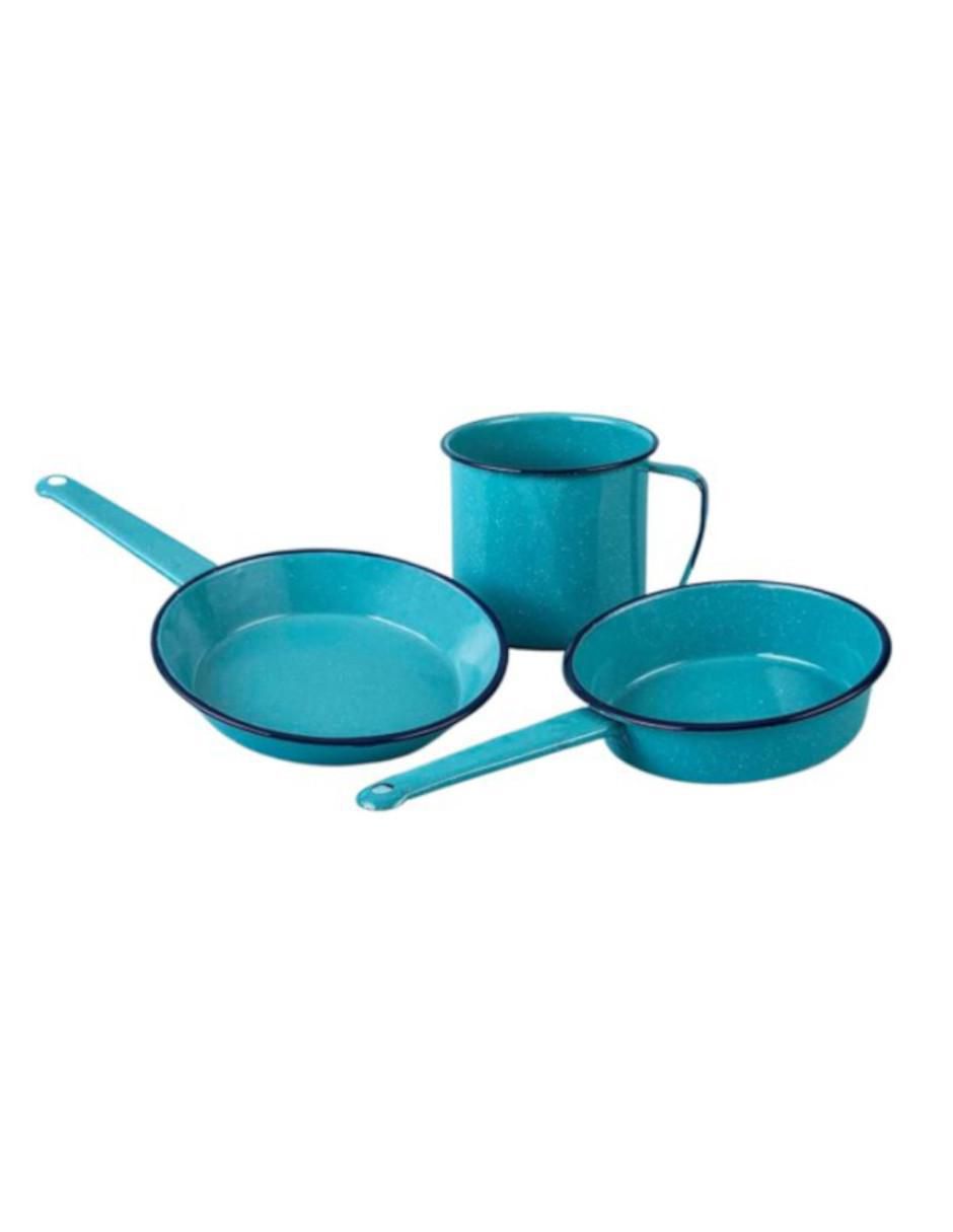 Batería de cocina Cinsa bateria cinsa huasteca azul turquesa "de" acero vitrificado "antiadherente" antiadherente sin pfoa 9 piezas "piezas"
