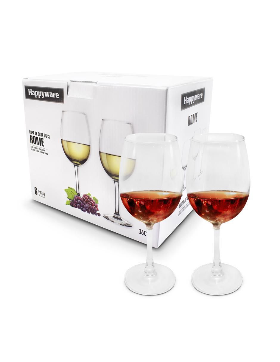 Copa para vino tinto de vidrio 6 piezas
