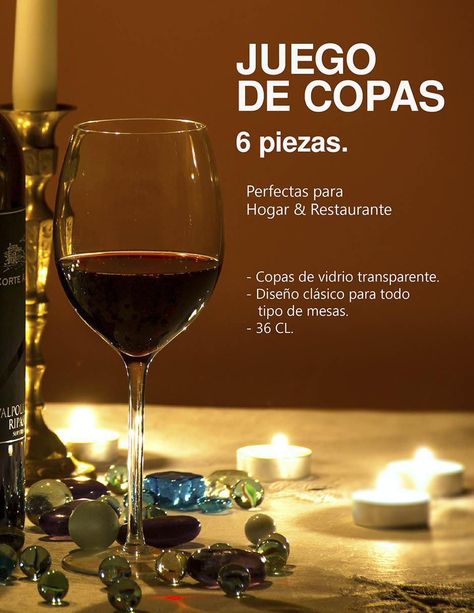 Copa para vino tinto de vidrio 6 piezas 5
