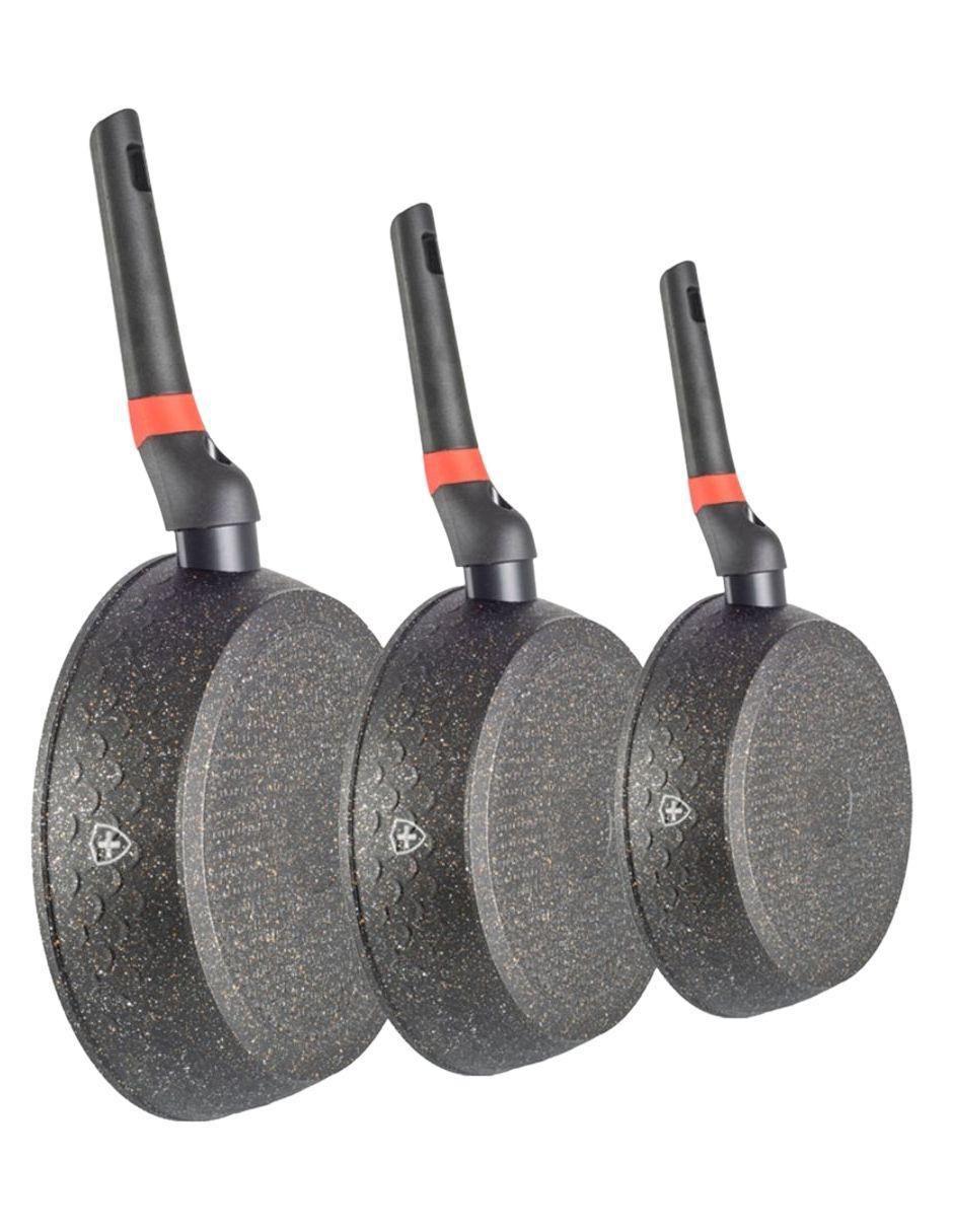 Set de sartenes Swiss Marmol de aluminio 3 piezas 5