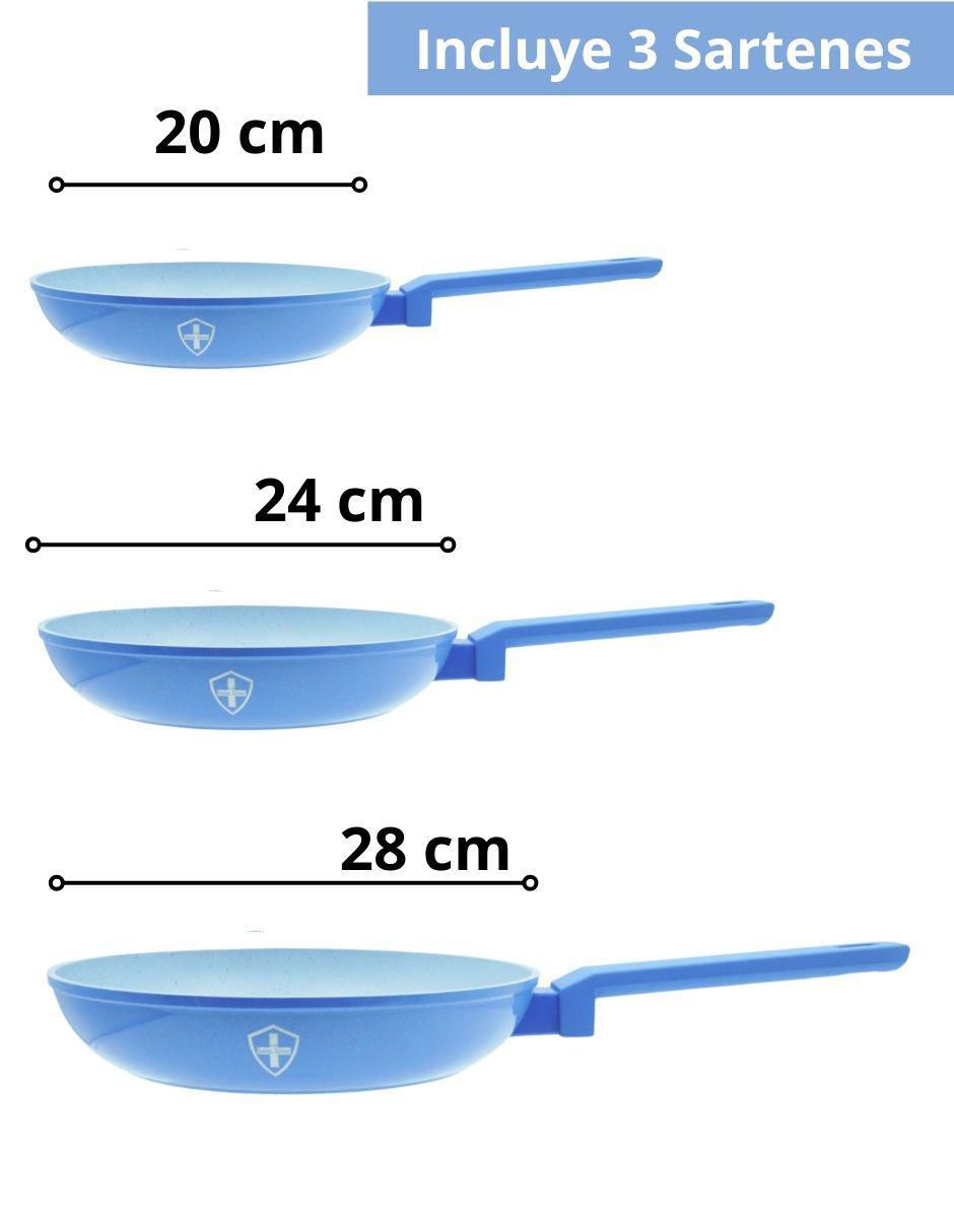 Set de sartenes Swiss Mármol de aluminio esmaltado 3 piezas 3