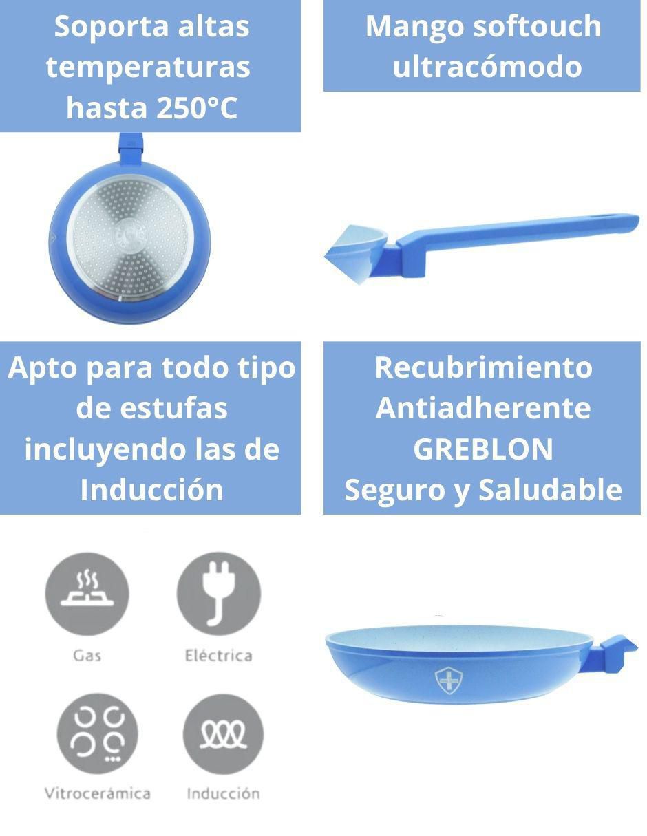 Set de sartenes Swiss Mármol de aluminio esmaltado 3 piezas 4