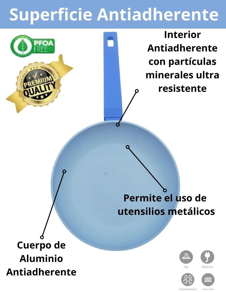 Set de sartenes Swiss Mármol de aluminio esmaltado 3 piezas 6