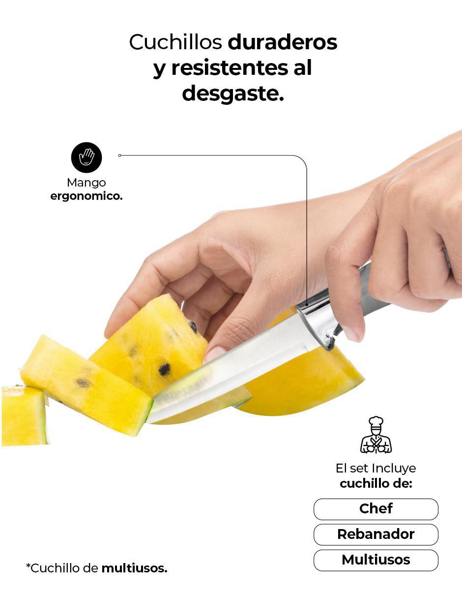 Set de cuchillos utilitario 3 piezas 3