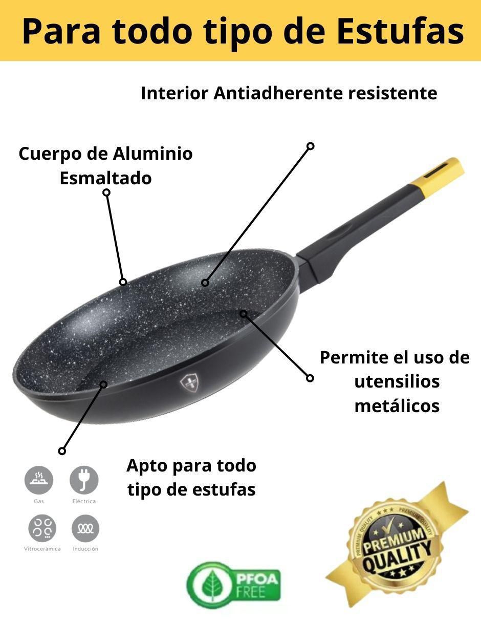 Batería de cocina de aluminio antiadherente minerales naturales 10 piezas 7