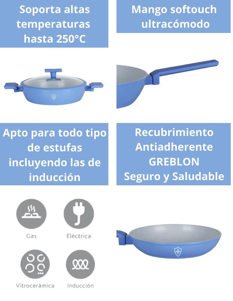 Batería de cocina de aluminio antiadherente minerales naturales 10 piezas 7