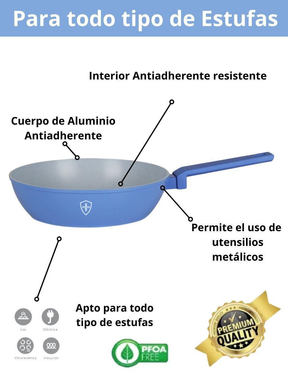 Batería de cocina de aluminio antiadherente minerales naturales 10 piezas 5