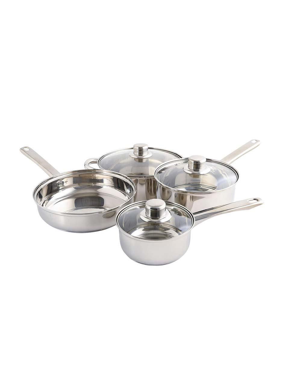 Batería de cocina Landon de acero inoxidable antiadherente convencional 7 piezas