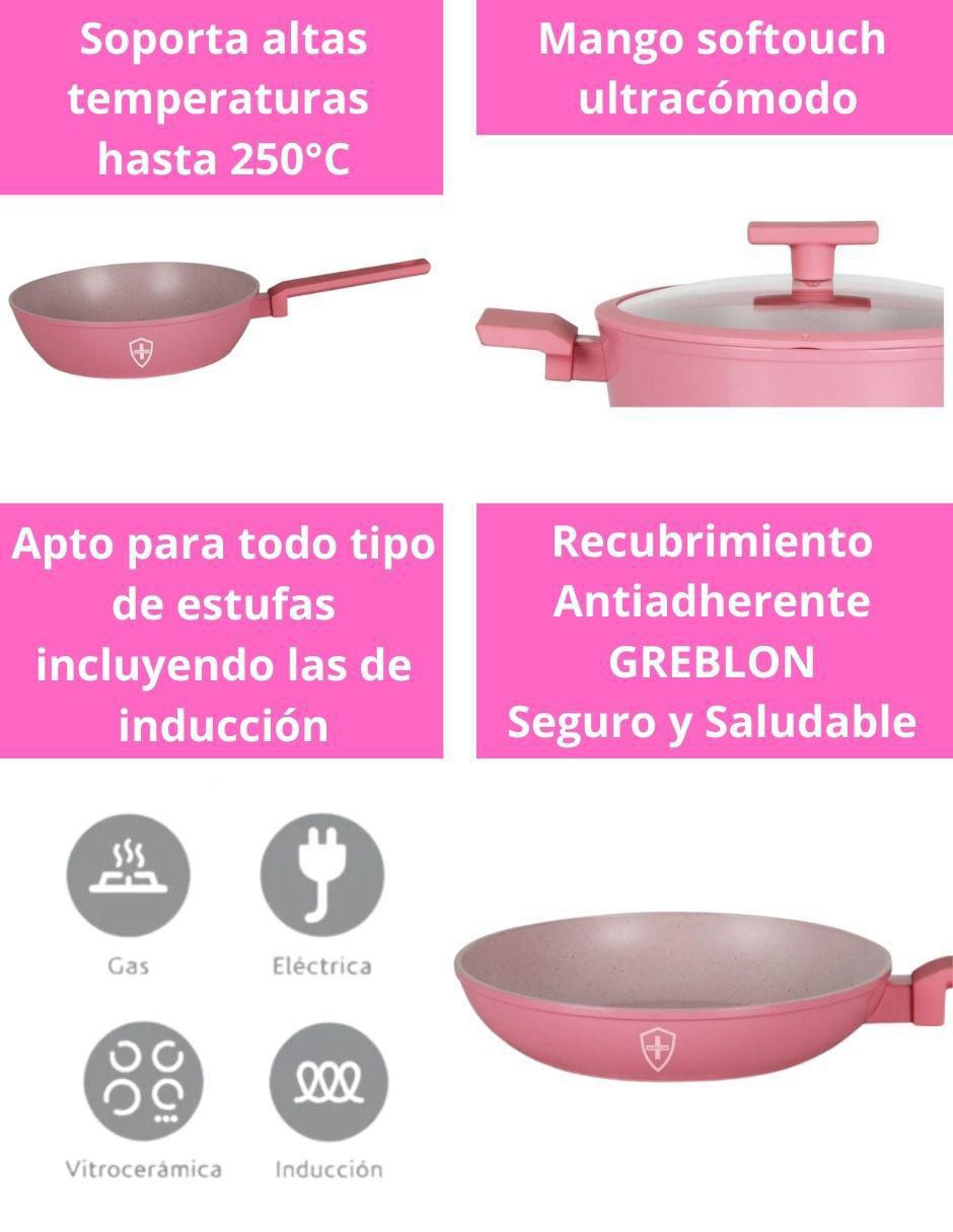 Batería de cocina de aluminio antiadherente minerales naturales 10 piezas 7