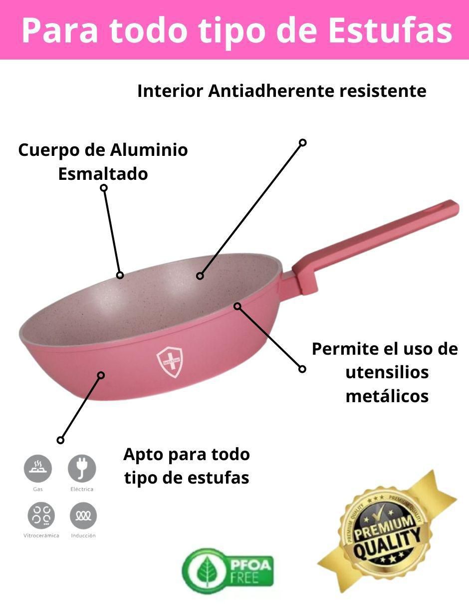 Batería de cocina de aluminio antiadherente minerales naturales 10 piezas 11