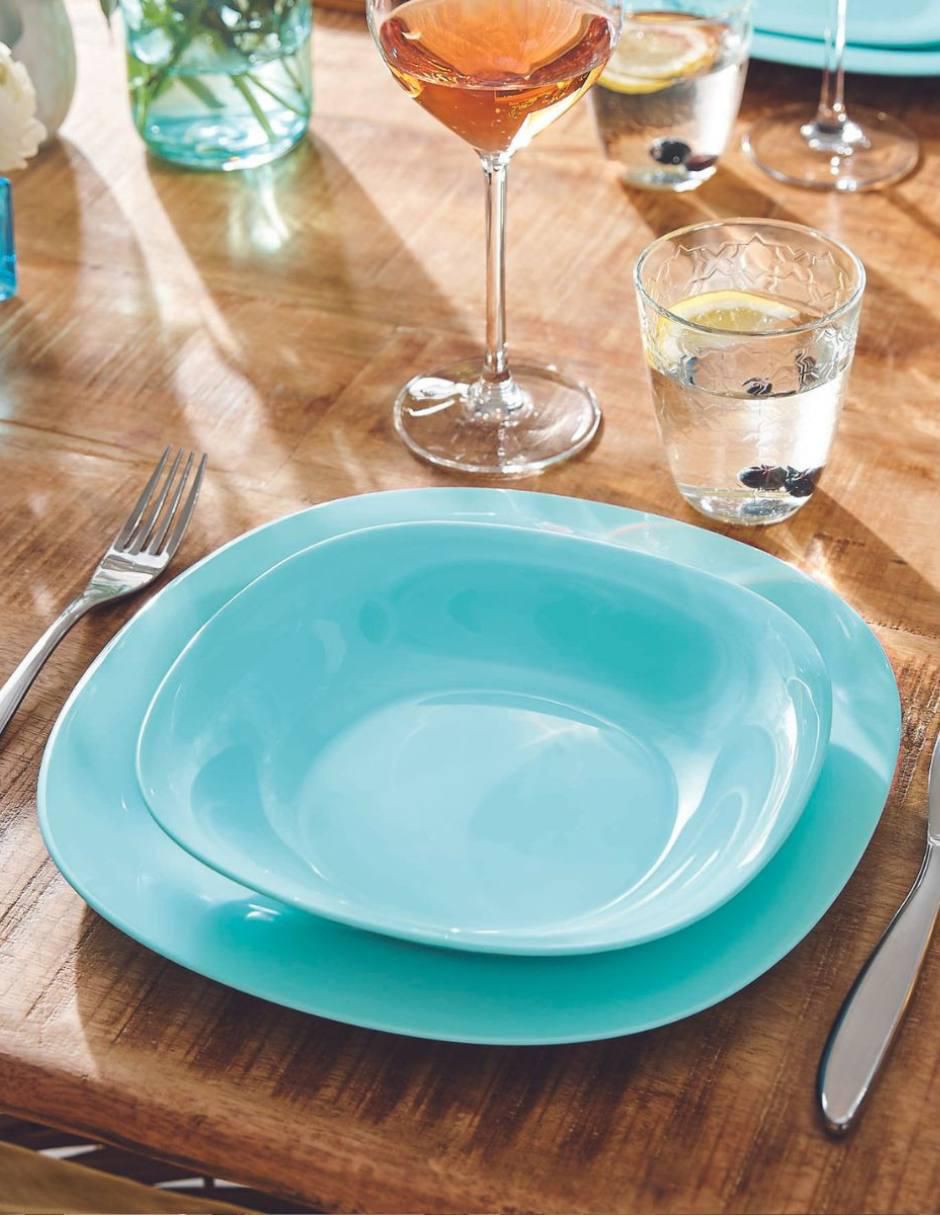 Plato postre Carine de vidrio 4 piezas