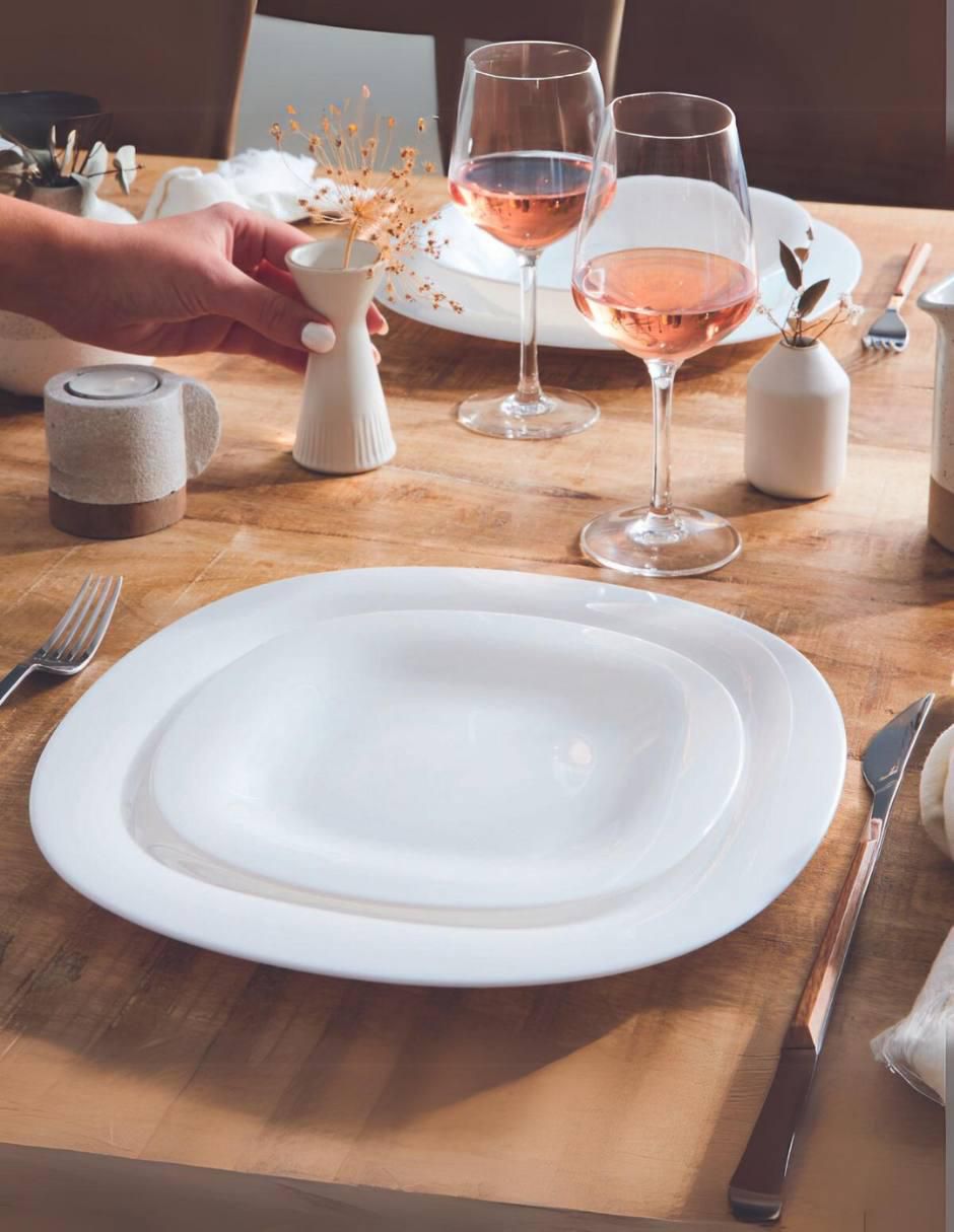 Plato trinche Carine de vidrio 4 piezas