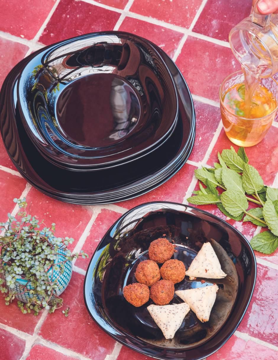 Plato trinche Carine de vidrio 4 piezas