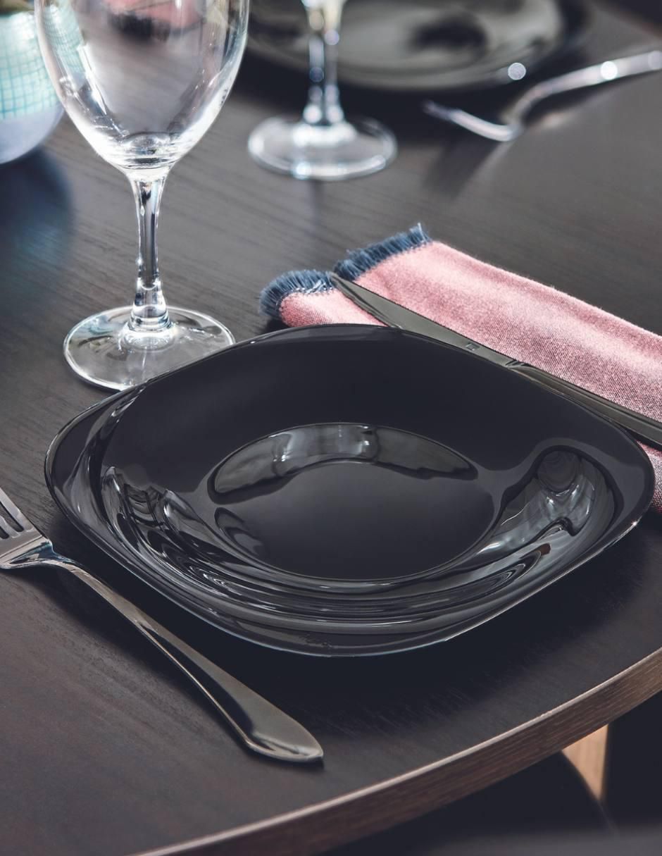 Plato trinche Carine de vidrio 4 piezas