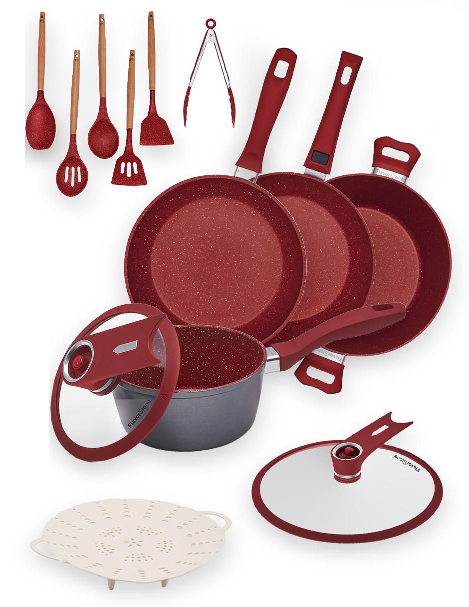 Batería de cocina Delux de acero inoxidable antiadherente combinado 13 piezas
