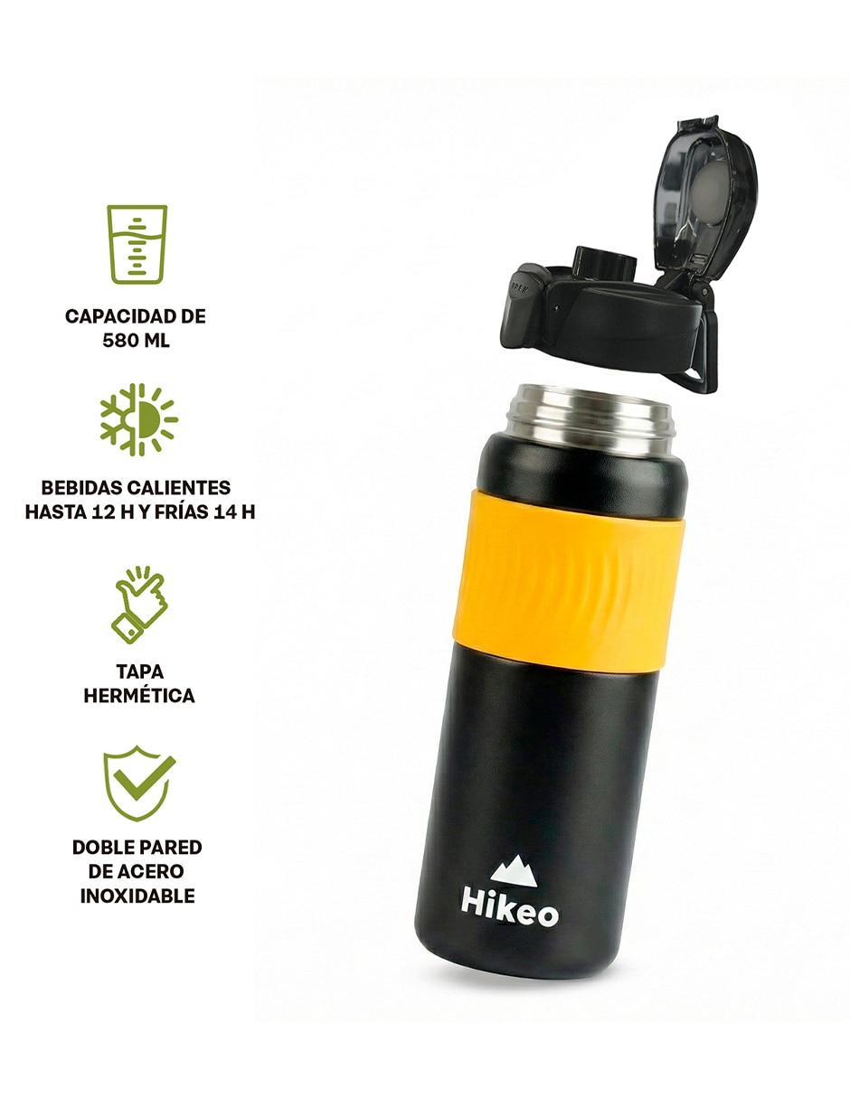 Termo de acero inoxidable con tapa a presión 600 ml