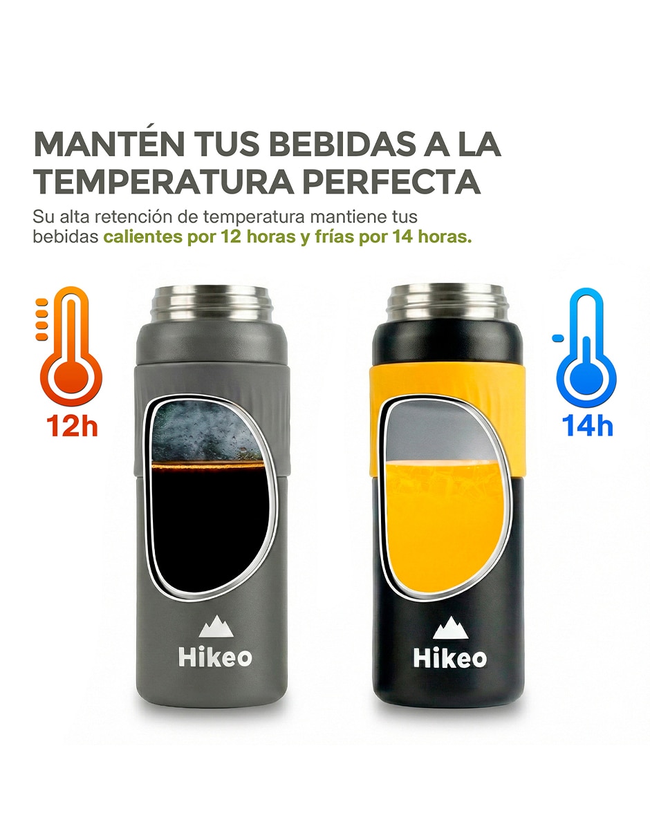 Termo de acero inoxidable con tapa a presión 600 ml 8