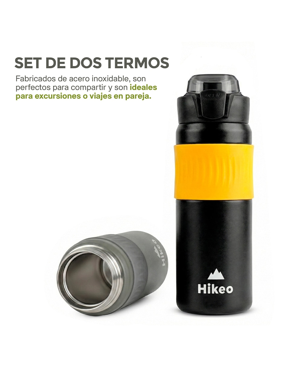 Termo de acero inoxidable con tapa a presión 600 ml