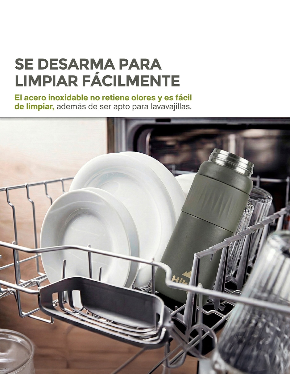 Termo de acero inoxidable con tapa a presión 600 ml 6